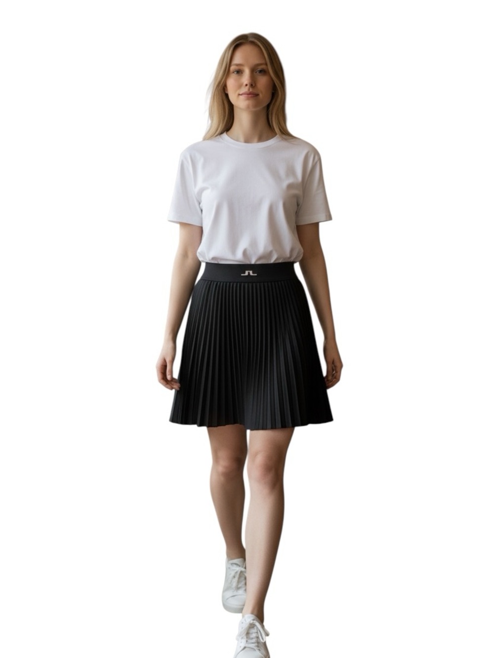 J.Lindeberg Black Pleated Skater Skirt